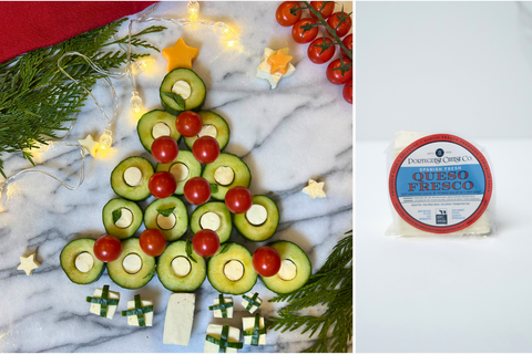How to Make a Christmas Tree Appetizer with Cucumbers and Cheese?