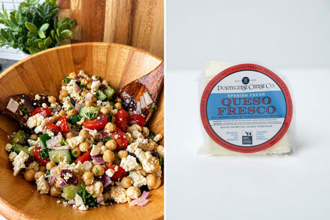 Mediterranean Chickpea Salad with Queso Fresco (Easy Recipe)