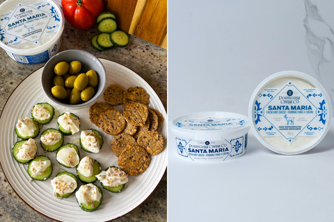 Cucumber Bites with Santa Maria Fresh Goat Cheese